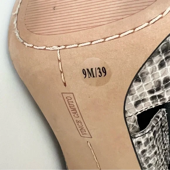 Vince Camuto Nigel Snake print pointed toe stiletto heels Leather heels Size 9 - Picture 9 of 10